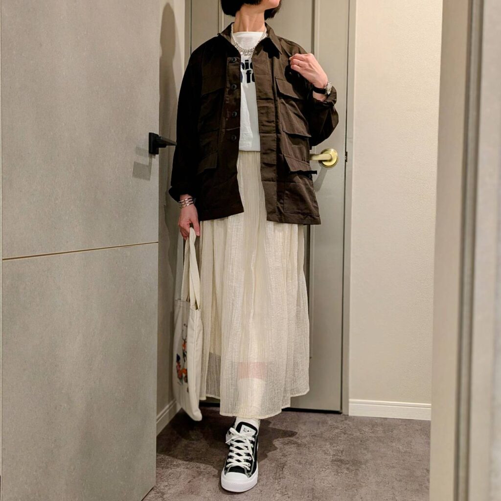 30代女子コーデ 40代女子ファッション 甘辛ミックス