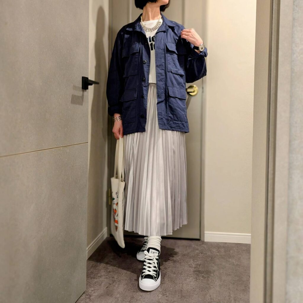 30代女子コーデ 40代女子ファッション 甘辛ミックス