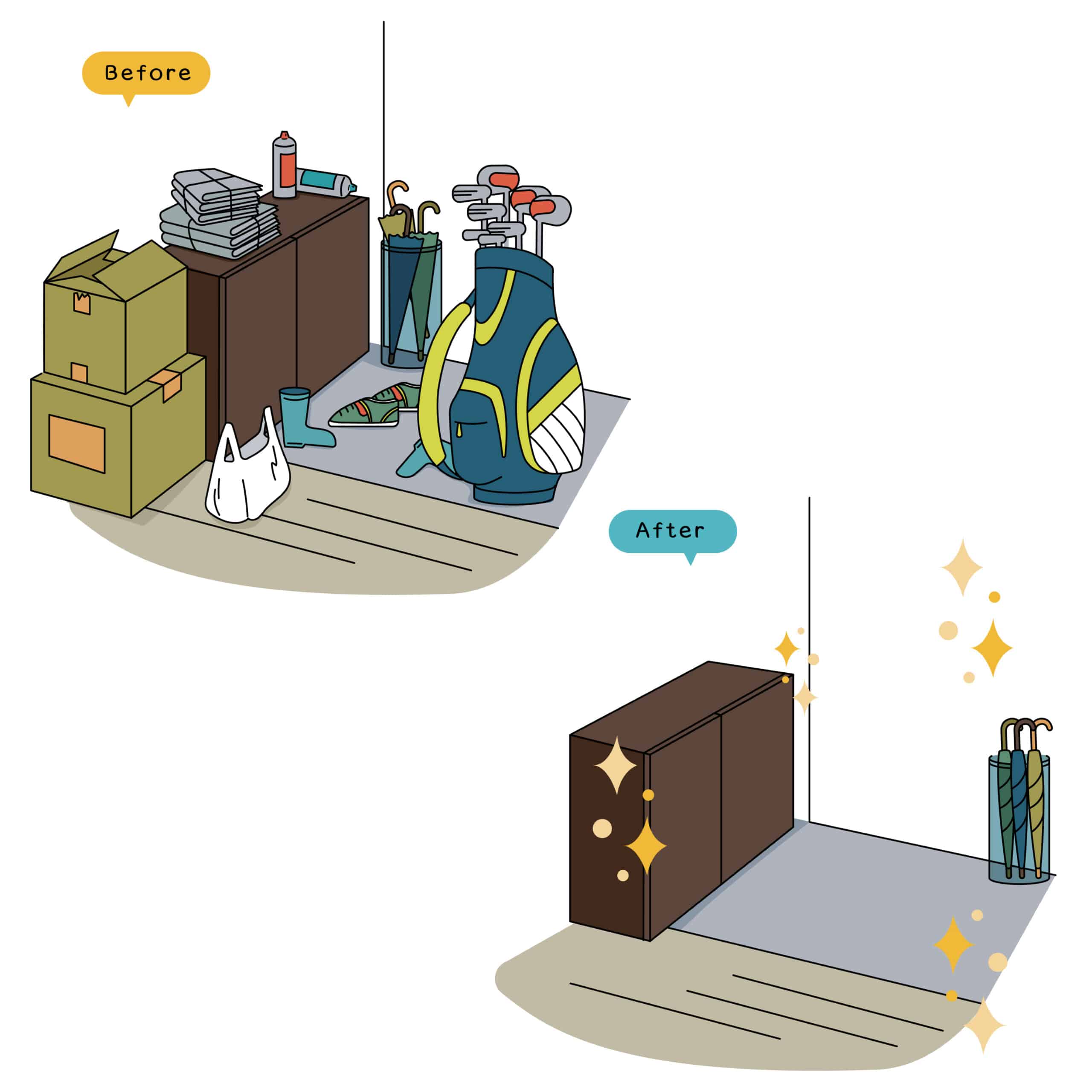 玄関　掃除　靴箱　下駄箱