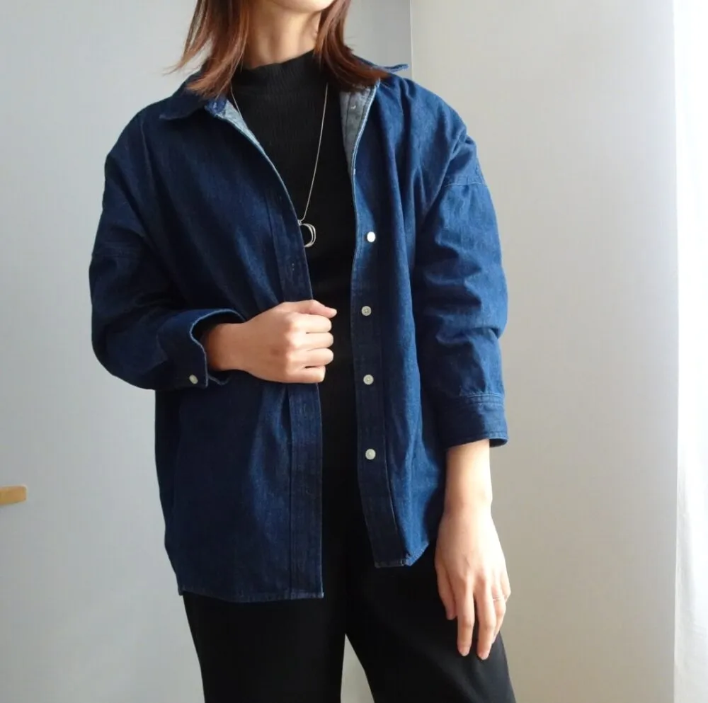 ユニクロ「リブハイネックT」のコーデ３