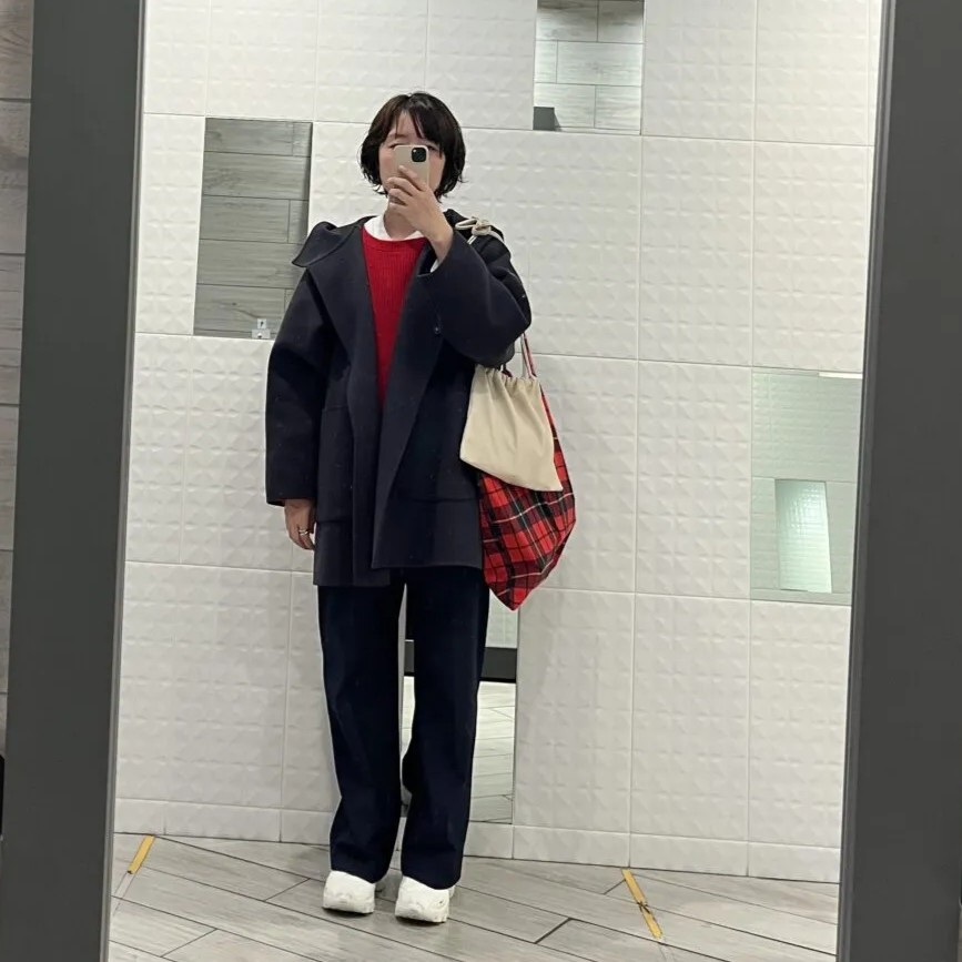 ユニクロ「タックワイドパンツ」のコーデ３