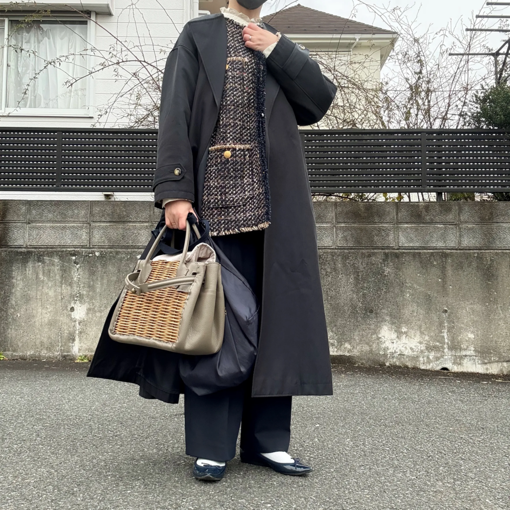 ユニクロ「タックワイドパンツ」のコーデ４