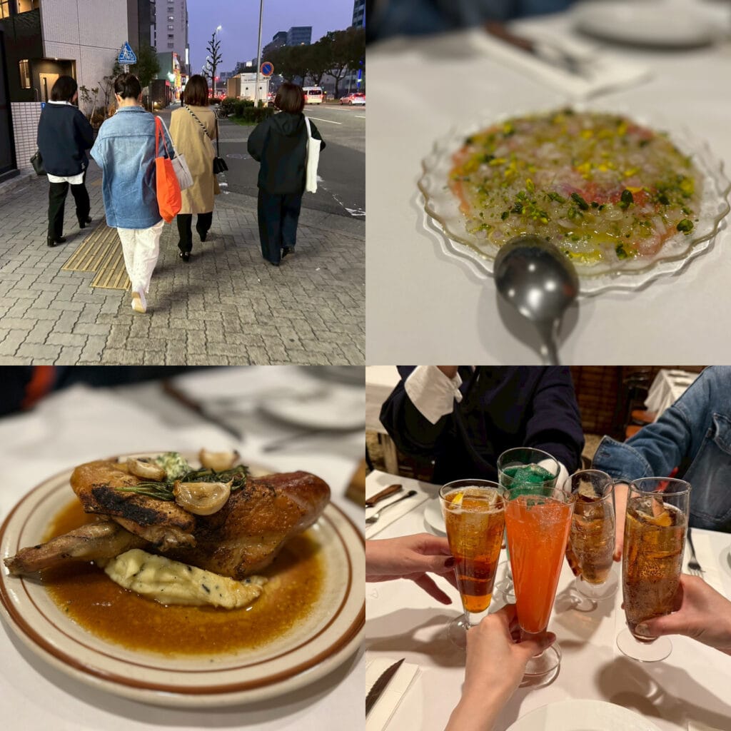 40代夜の女子会　大人気名古屋のお店　40代コーデ