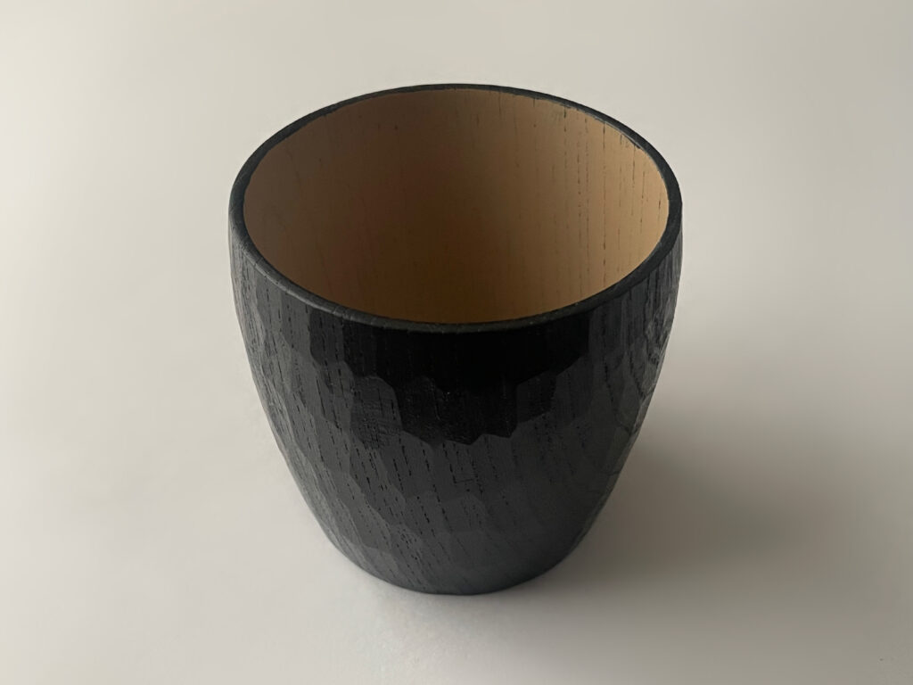 くり目カップ大　黒内白　蔦屋漆器店