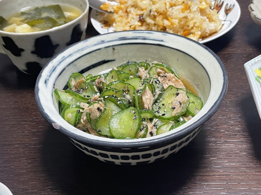 "きゅうりとツナの黒ごま和え"写真1　"ワタナベマキ　レシピ"　"LEE100人隊　TB　はな"