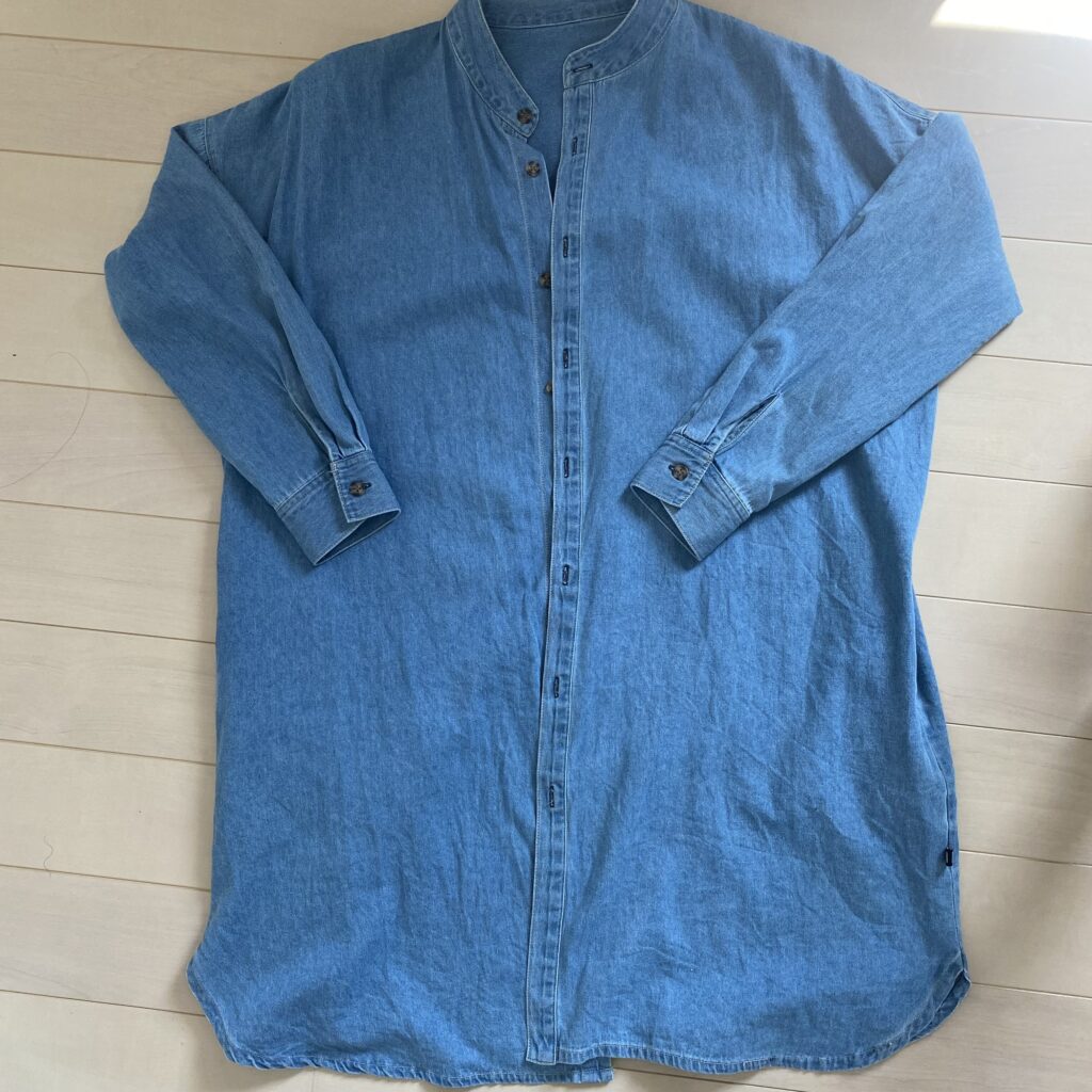 デニム　シャツ　ワンピ