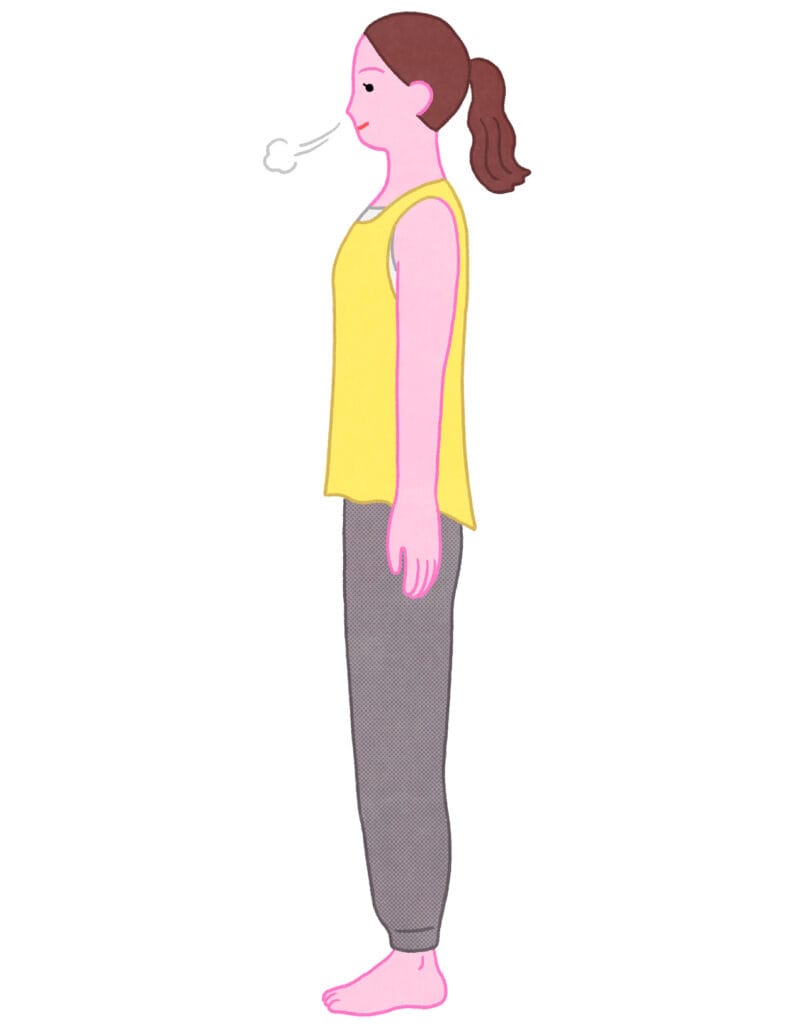 呼吸と姿勢をととのえてイイことありましたイラストカット