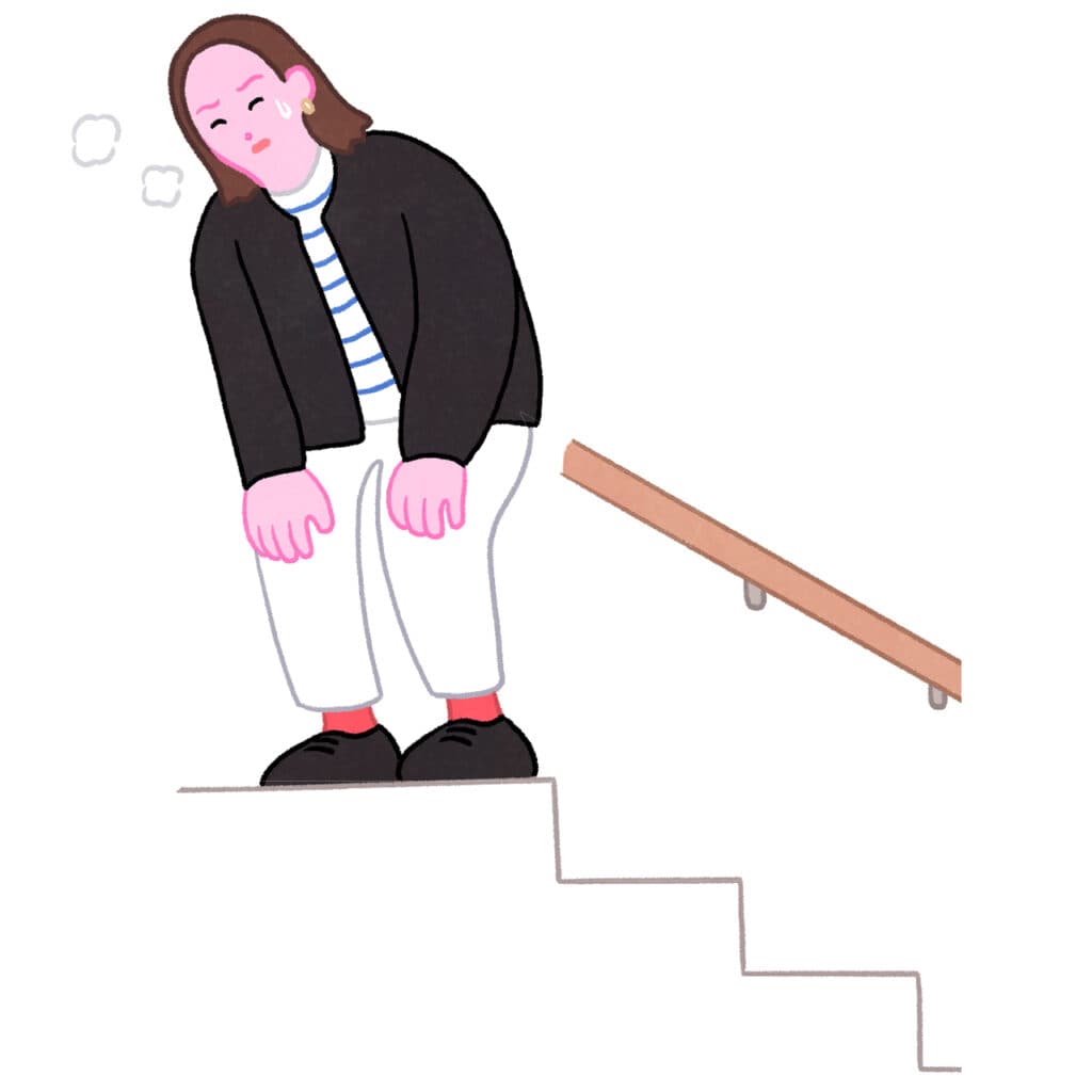 息が切れるイラストカット