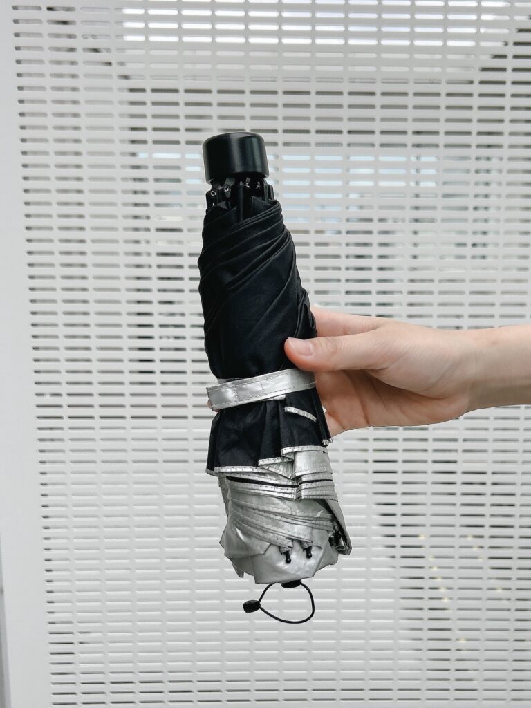 【LEE別注】【UVカット】【晴雨兼用】 Picnic League ロゴ入り／ サンブロックアンブレラ55　シルバーの傘本体