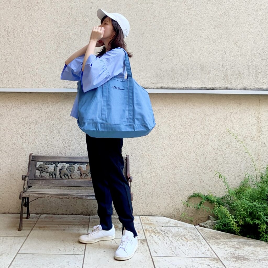 アンフィーロ　ジョグパン　ANFILO　運動会コーデ　ママコーデ　グローサリートート　トートバッグ