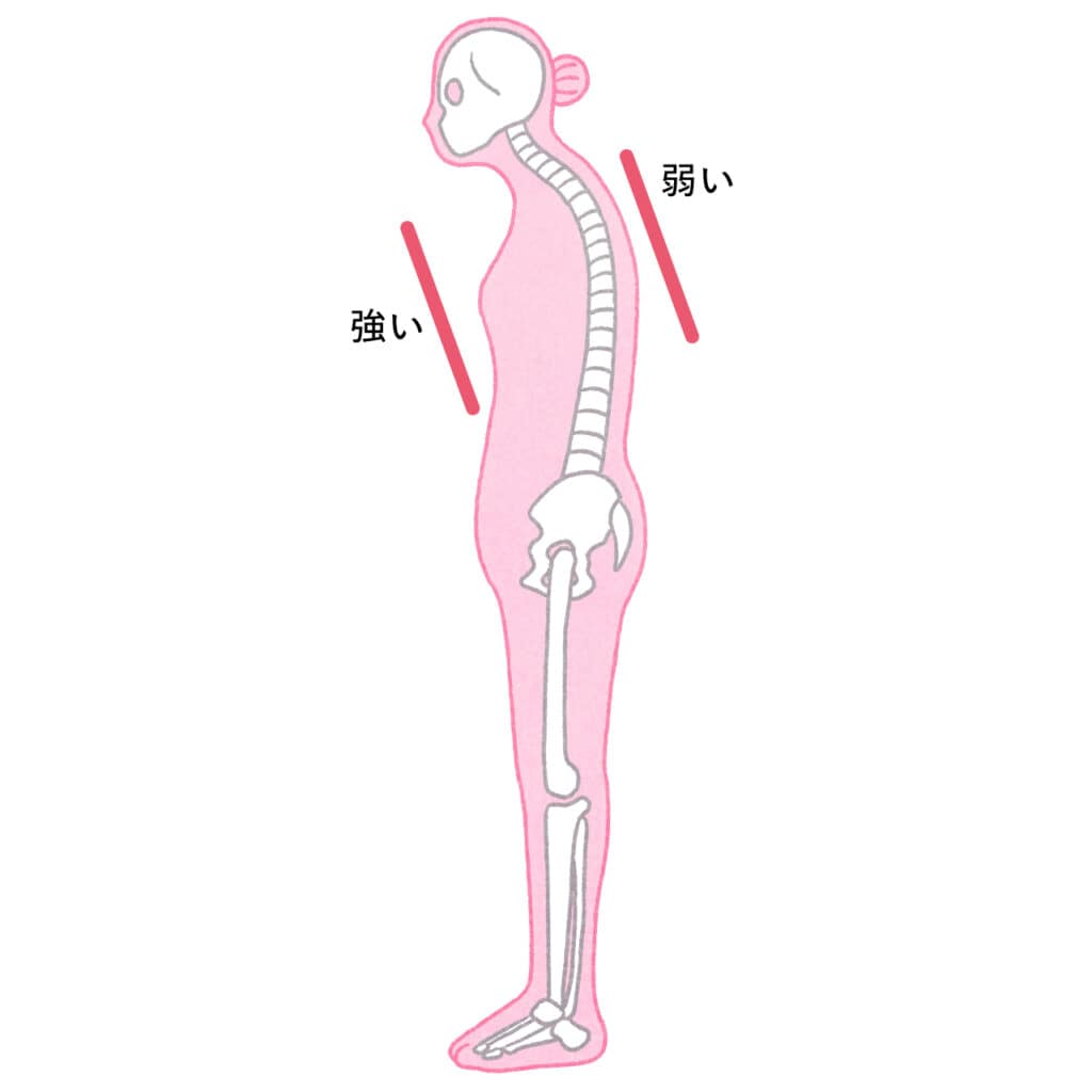 猫背イラストカット