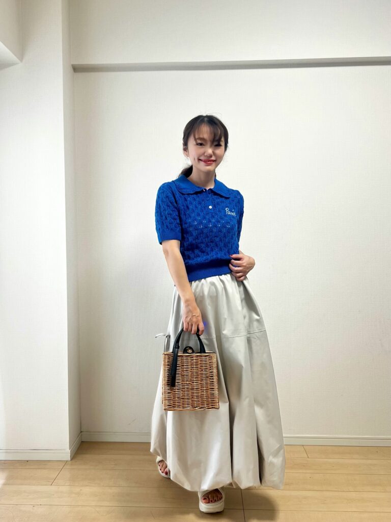 ZARA　ポロニット　コーディネート