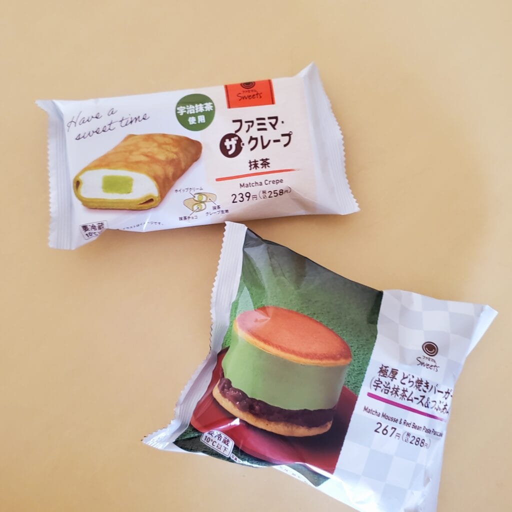 【抹茶スイーツ】ファミマ・ザ・クレープ＆極厚どら焼きバーガー