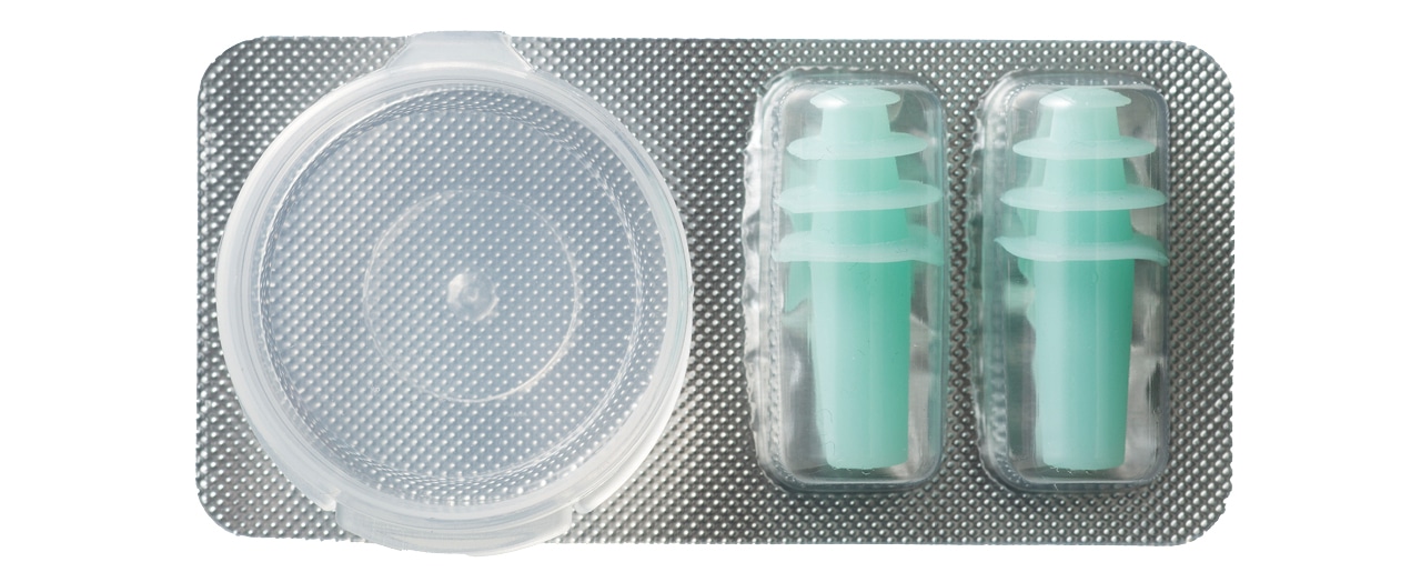 佐藤先生が開発した気圧調整機能付きの「天気痛耳栓」