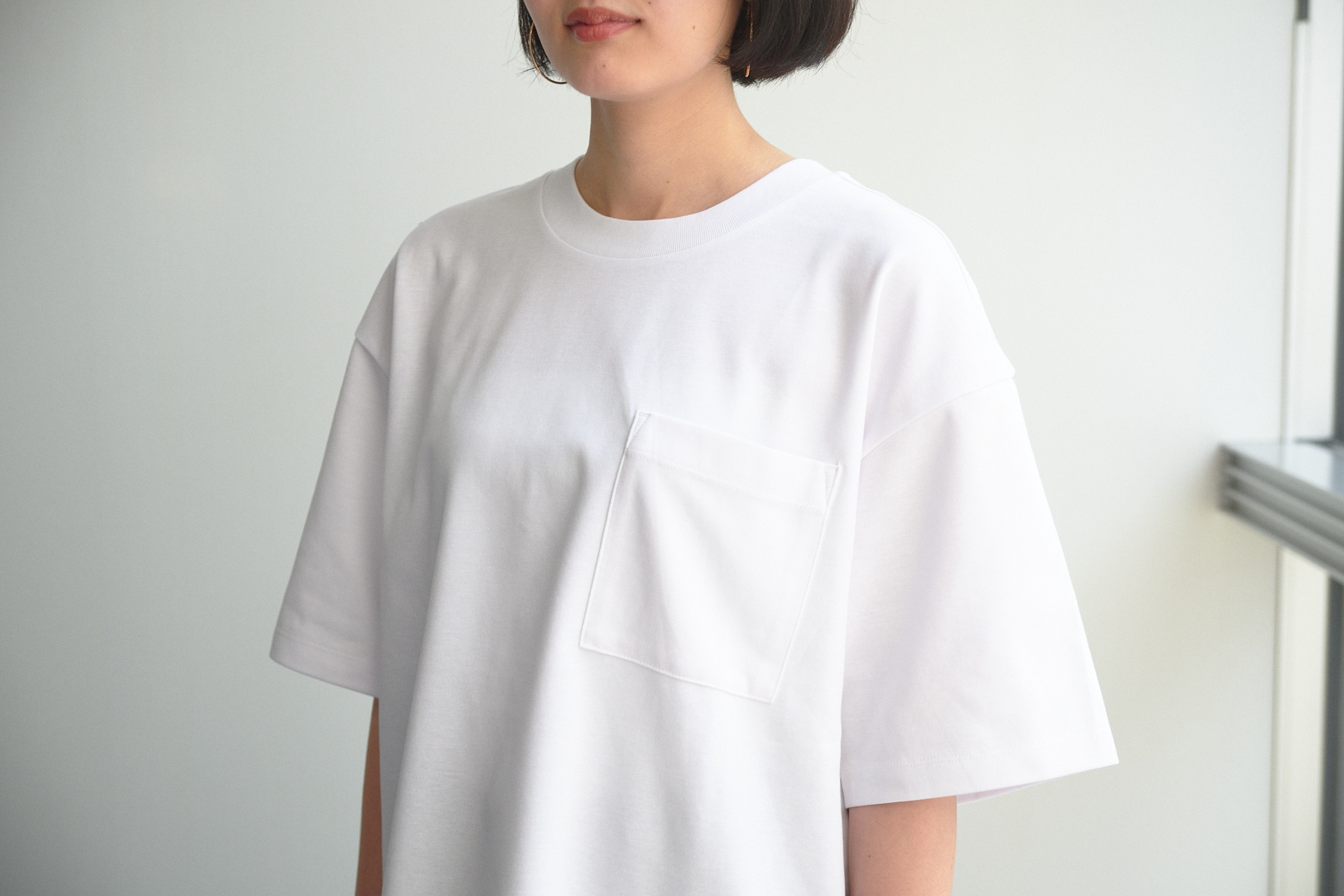 涼感UVカットワイド半袖Tシャツのバストアップ