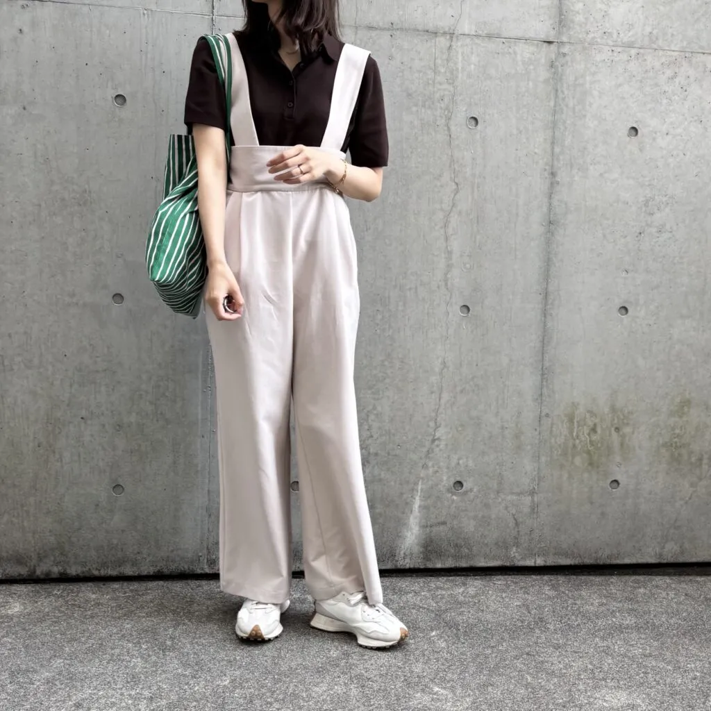 ユニクロ「ポロセーター半袖」のコーデ４