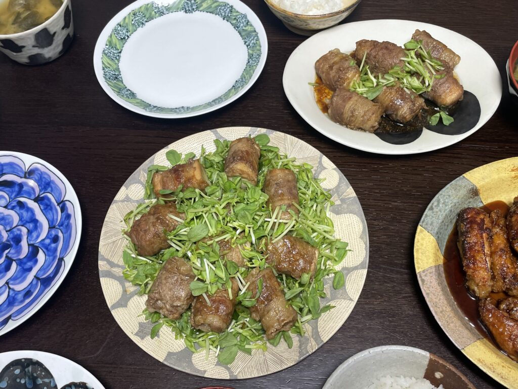 きじまりゅうたさんのレシピ「厚揚げの牛しゃぶ巻き」を40代主婦が作ってみた写真。