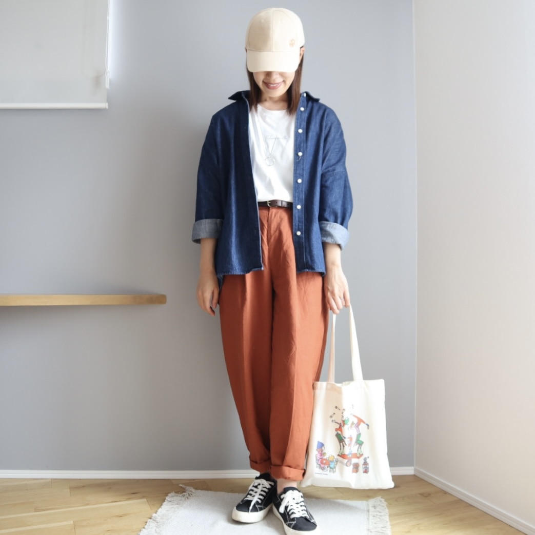 リネンブレンドバレルレッグパンツ
カジュアルコーデ
ママコーデ