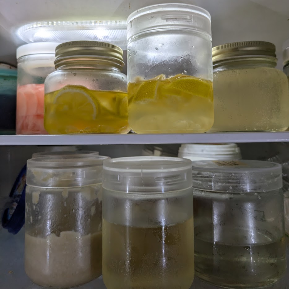 冷蔵庫上段　常備調味料　自家製ストック