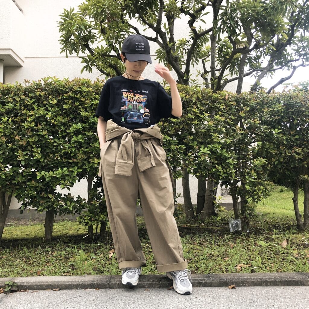 運動会　コーデ　アラフォー　ママ　アーバンリサーチドアーズ　オールインワン　フォークアンドスプーン