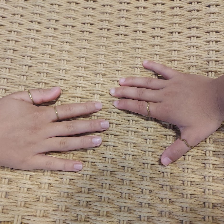 子供のリング作品　真鍮　ワークショップ