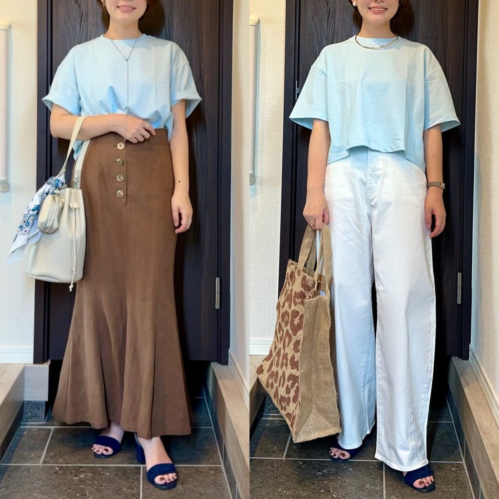 ユニクロのテクスチャージャージーT 30代のTシャツコーデ