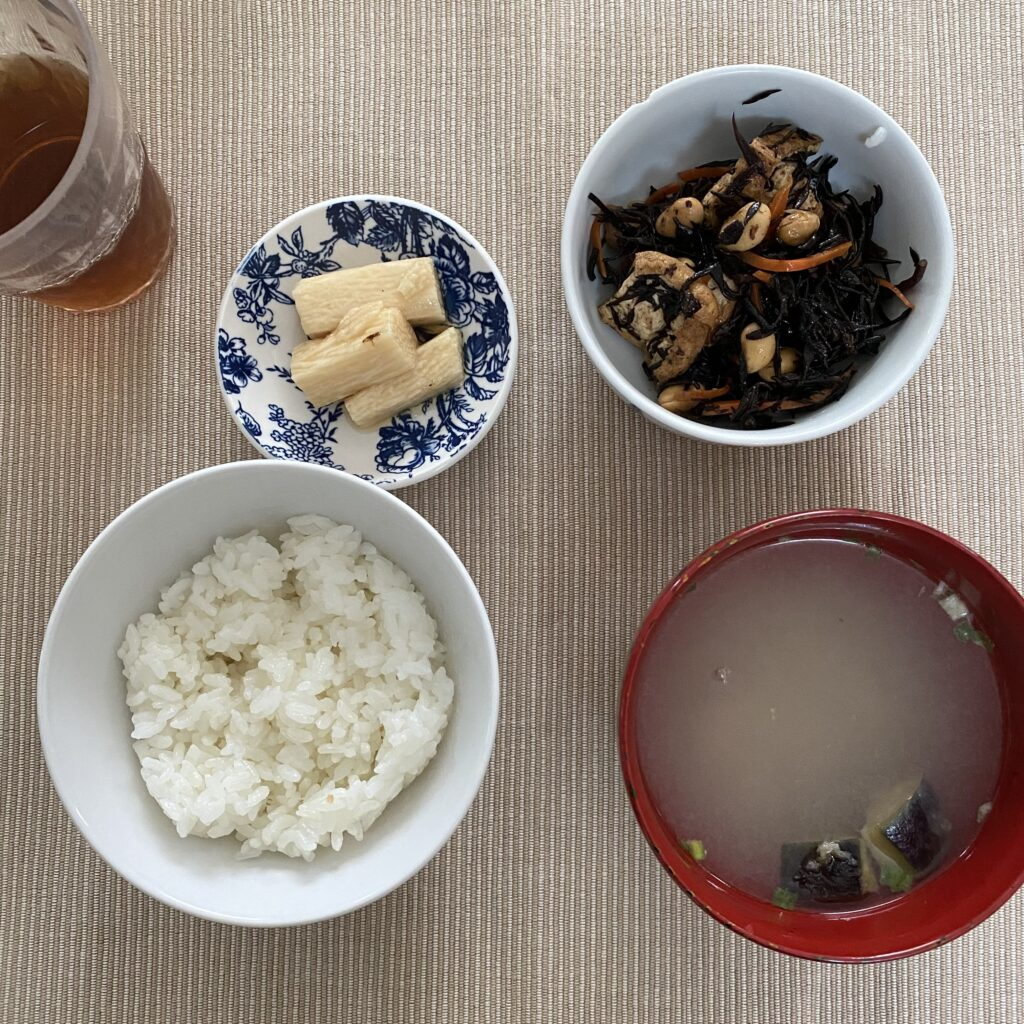 残り物やインスタント味噌汁で！育休中の和食ランチ１