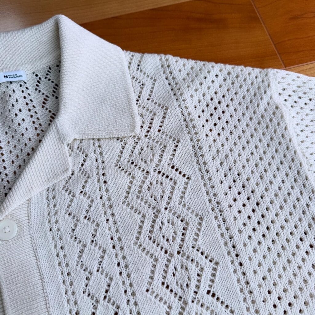 GU ウォッシャブルメッシュニットシャツ