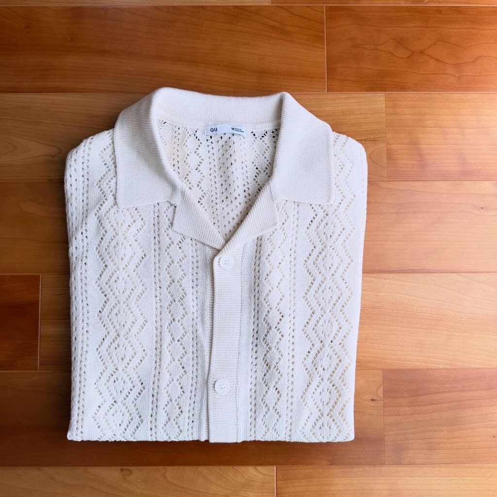 GU ウォッシャブルメッシュニットシャツ