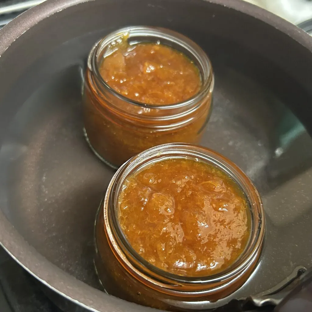 「あんず（アプリコット）ジャム」作り　瓶詰め