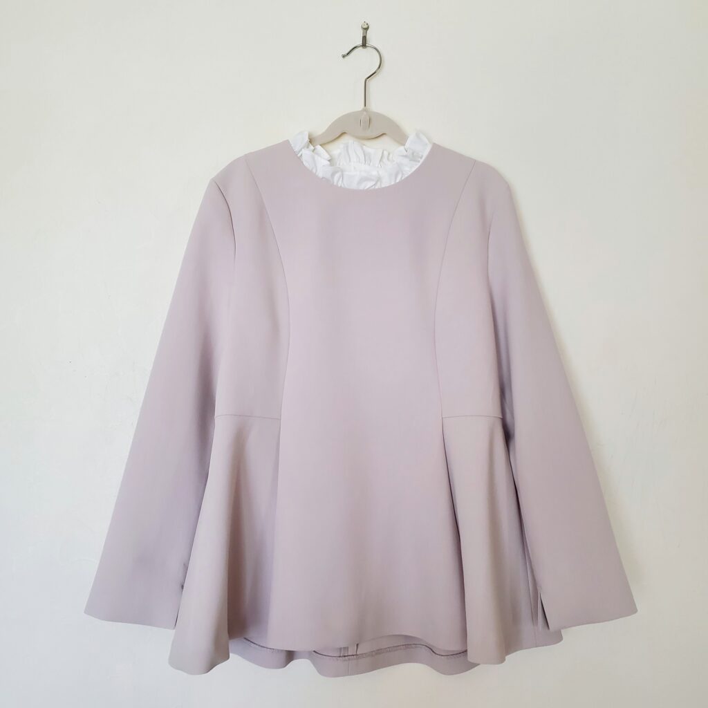 PLSTプラステ　フリルカラー2WAYペプラムセットアップ  