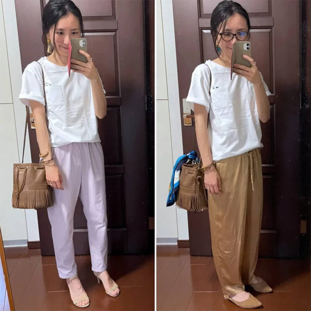 ユニクロ「KT1EASY/クルーネックT」のコーデ　LEE100人隊No.031 acchaさん