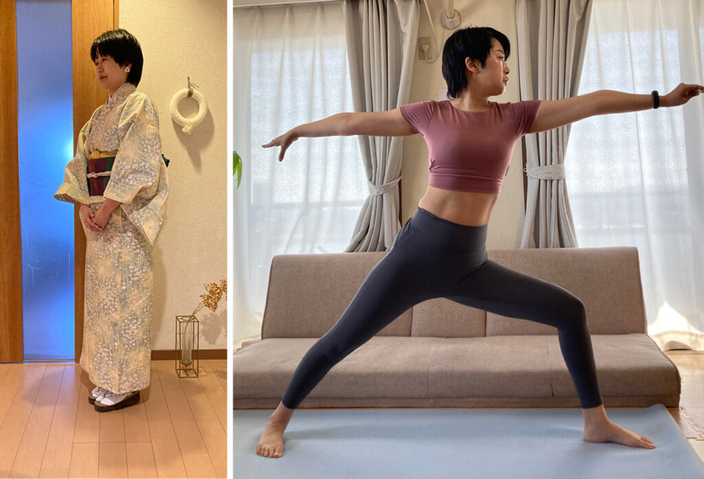 ヨガインストラクターの資格を取得、着付け教室へ