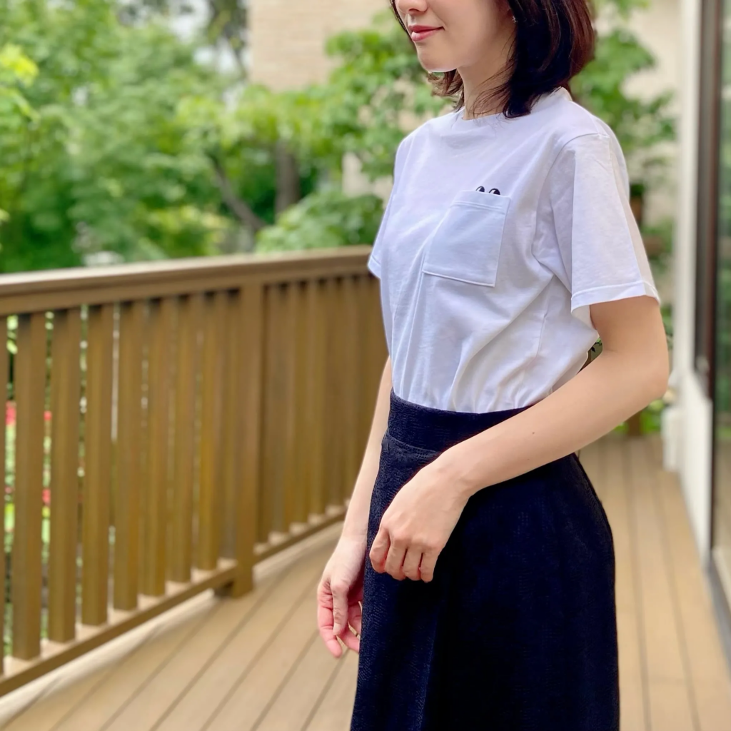 ユニクロ「KT1EASY/クルーネックT」のコーデ　LEE100人隊TBちひろさん