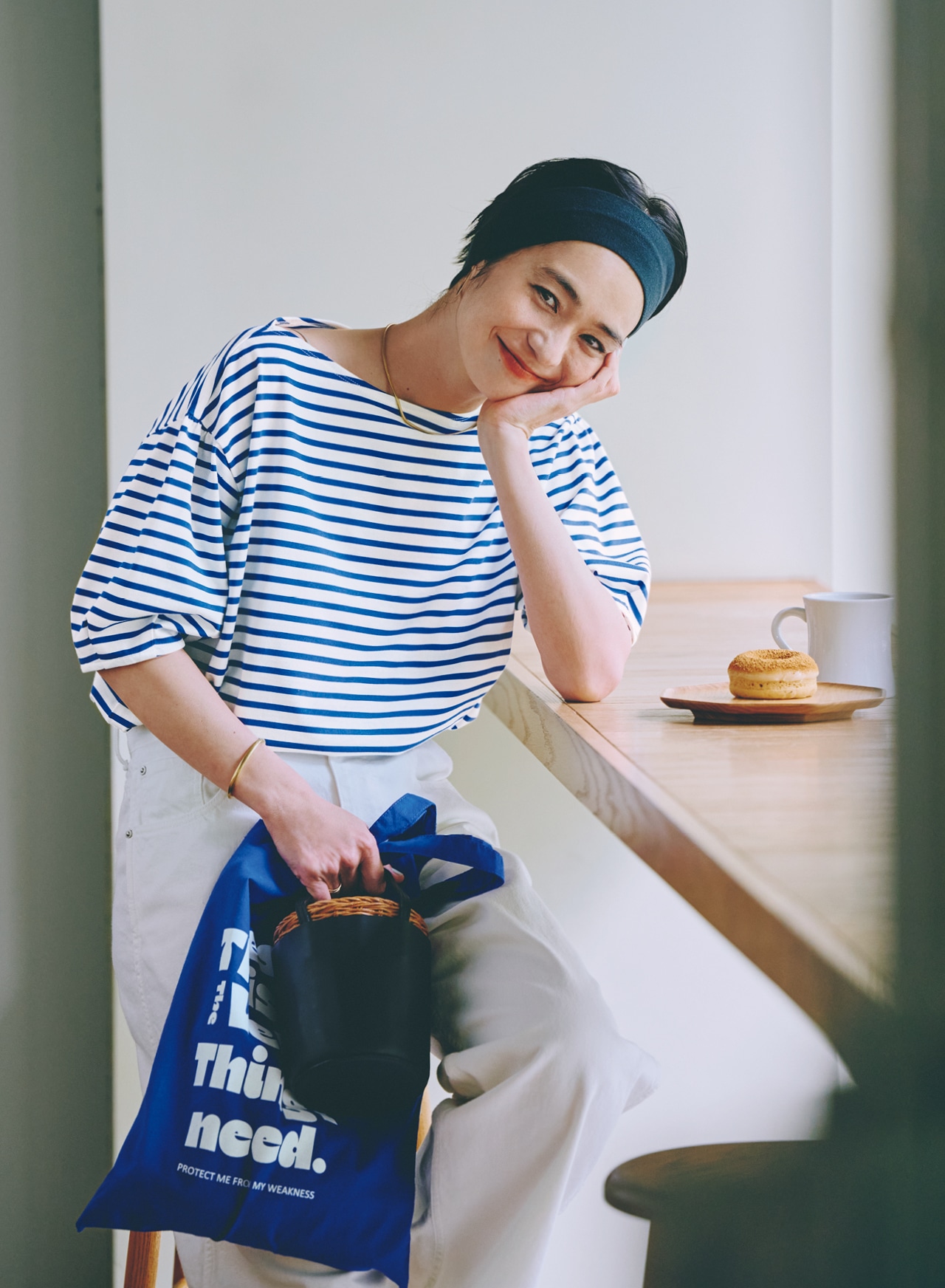 竹下玲奈さんの12closet（トゥエルブクローゼット）【洗える】５分袖ボリュームトップスのコーデ