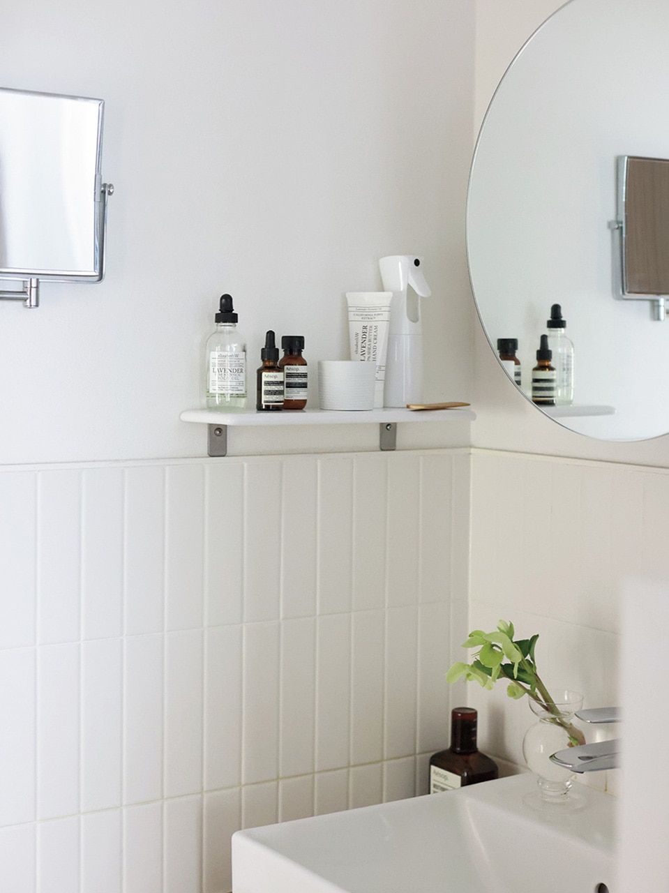 内田彩仍さんの自宅の洗面台