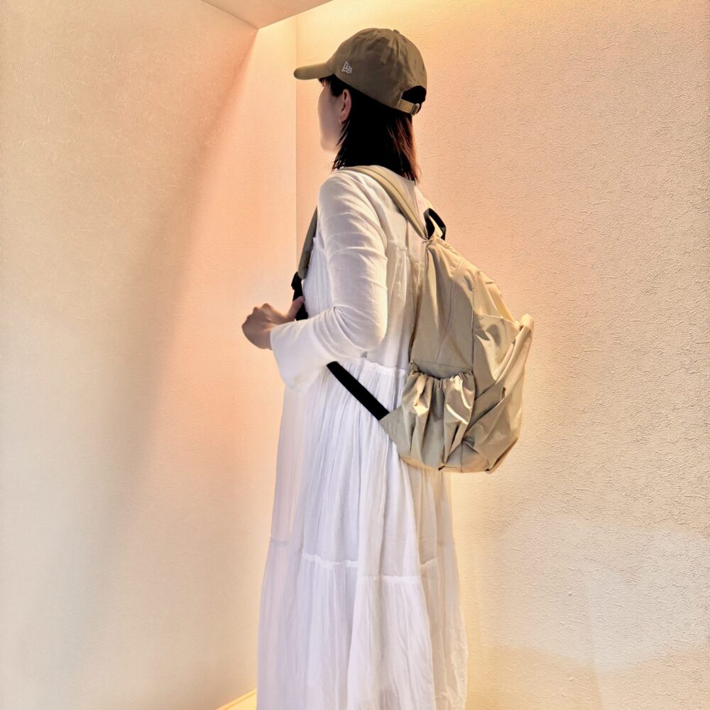 emmi eco 撥水ギャザーボディーバックパック バックパック　ママ