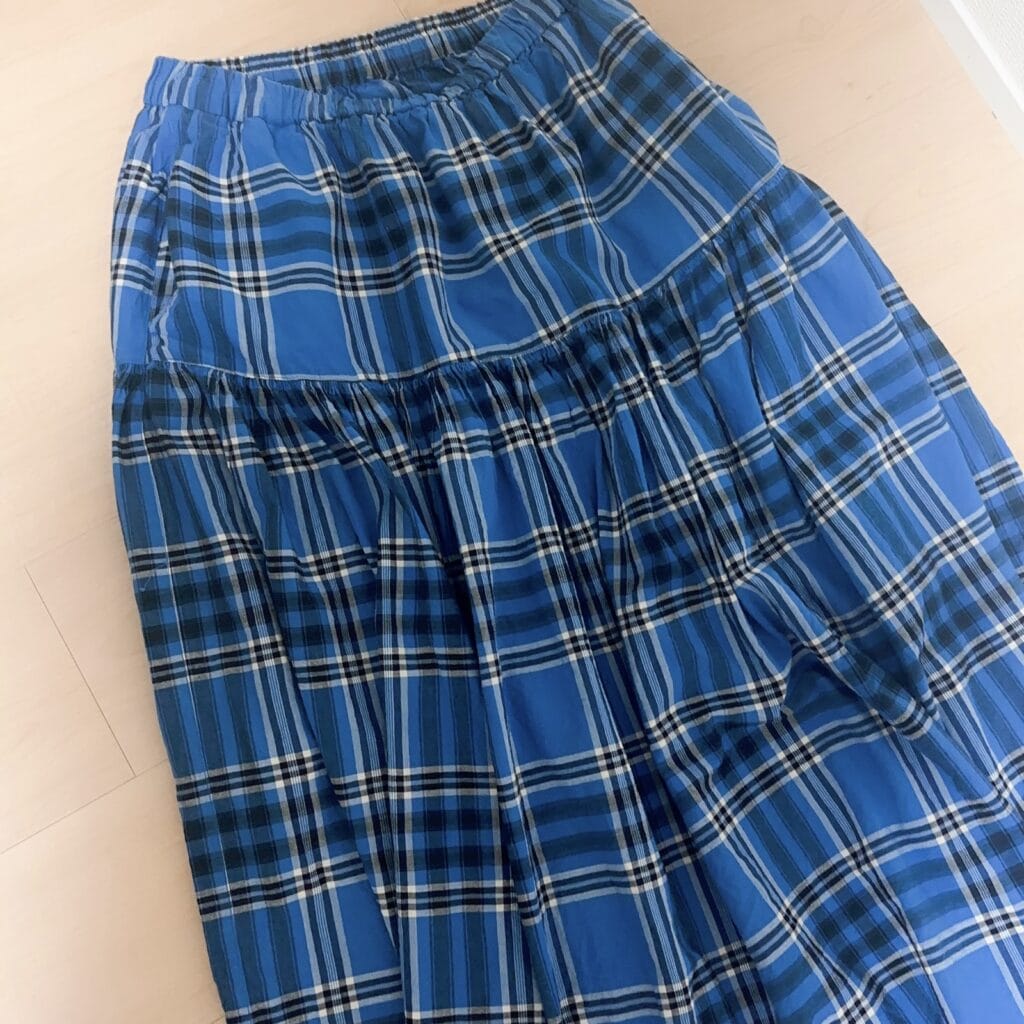 無印良品　マドラスチェックフレアスカート