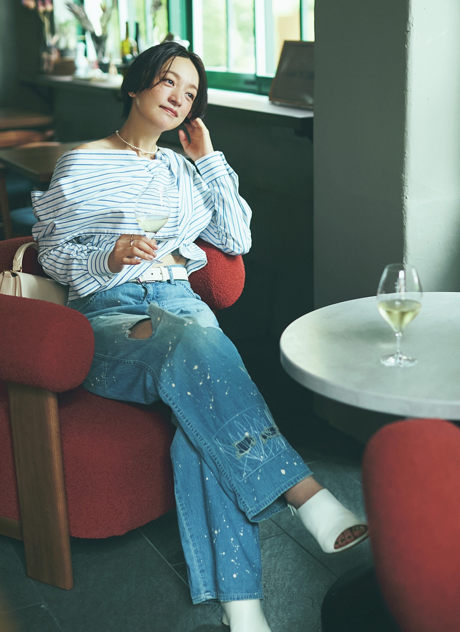 高山都さん私服コーデ
Blouse & Shoes：DRIES VAN NOTEN
Pants：JOHNBULL ×crinkle crinkle crinkle
Belt：Maison Margiela
Bag：Mulberry