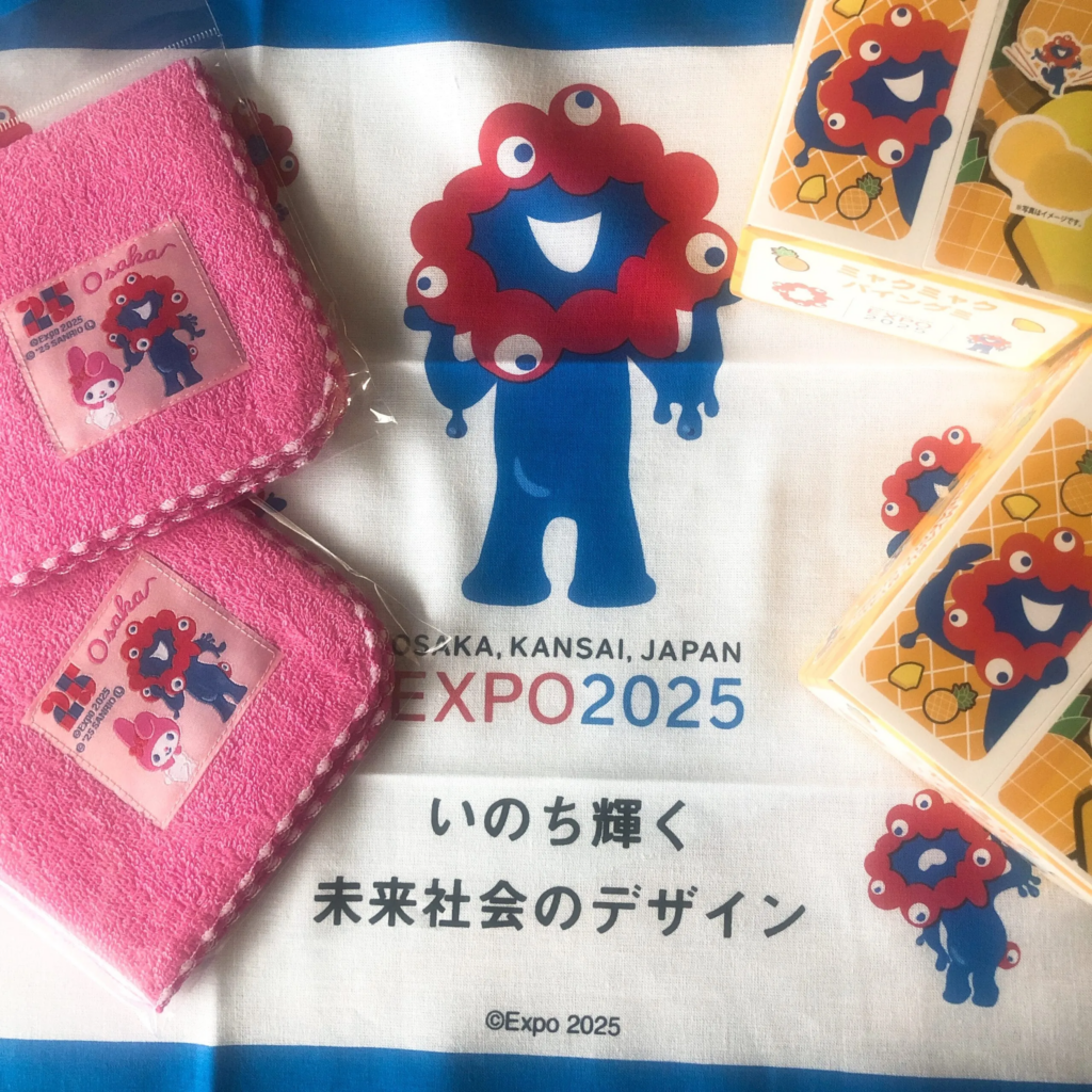 ミャクミャクグッズ　てぬぐい　マイメロタオル　パイングミ