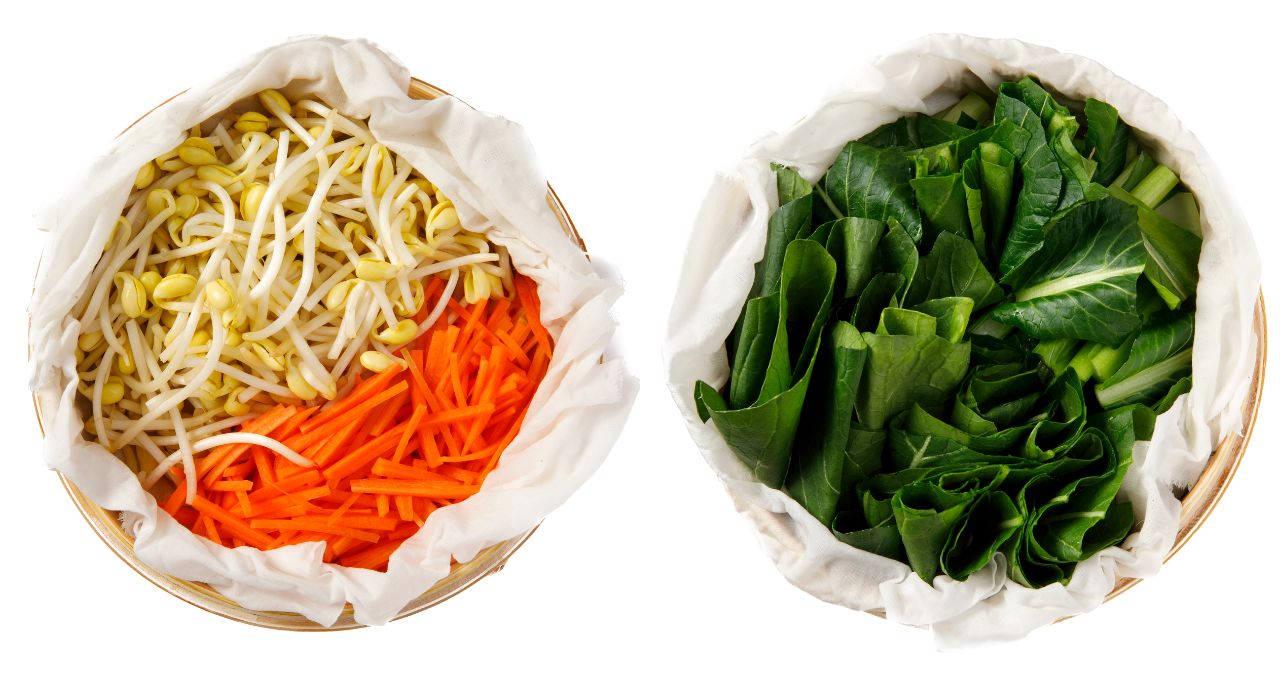 せいろを上下でうまく蒸す