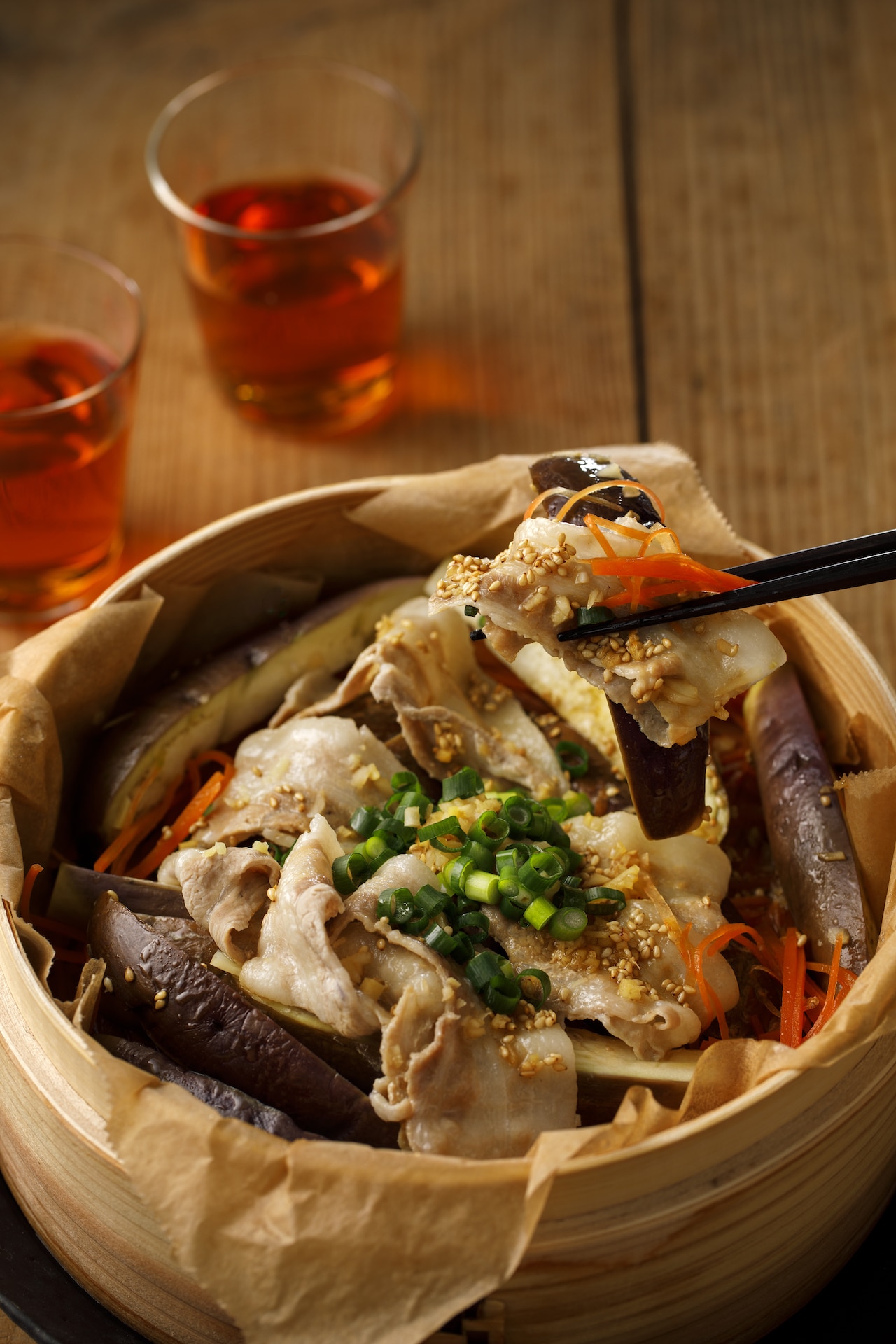 せいろ料理 なすと豚肉の中華蒸し