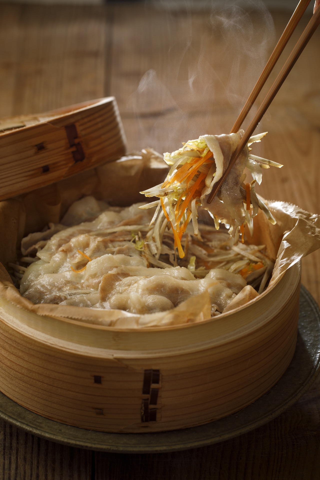 せいろ料理 千切り野菜の豚肉蒸し