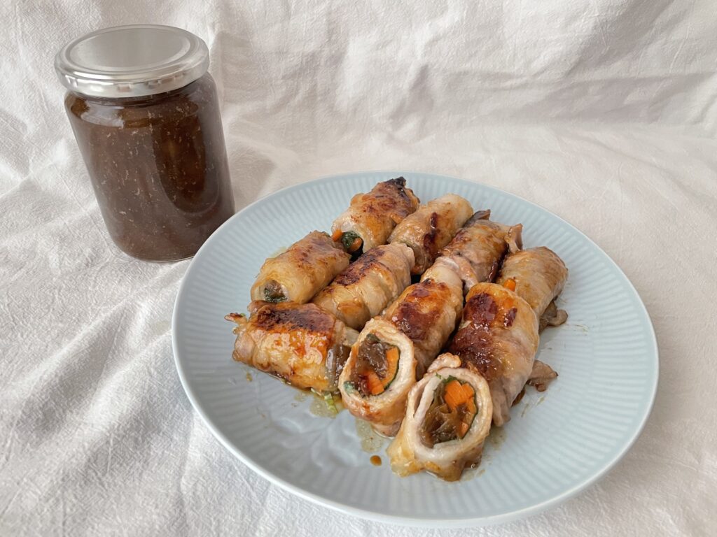 ジャムと豚肉の梅巻き完成
