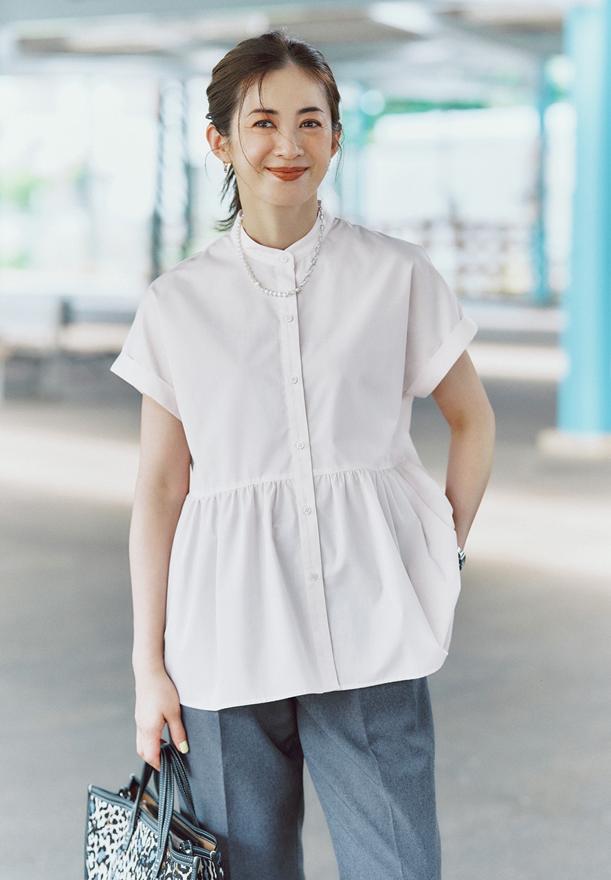 高垣麗子さん　シャツ￥3993／ロペピクニックのコーデ