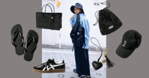 シンプルコーデにには「やんちゃな黒小物」