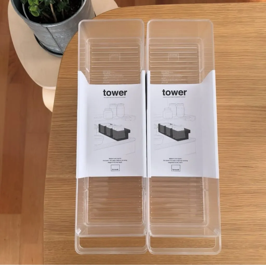 山崎実業「冷蔵庫中収納ケース タワー 仕切り付」商品