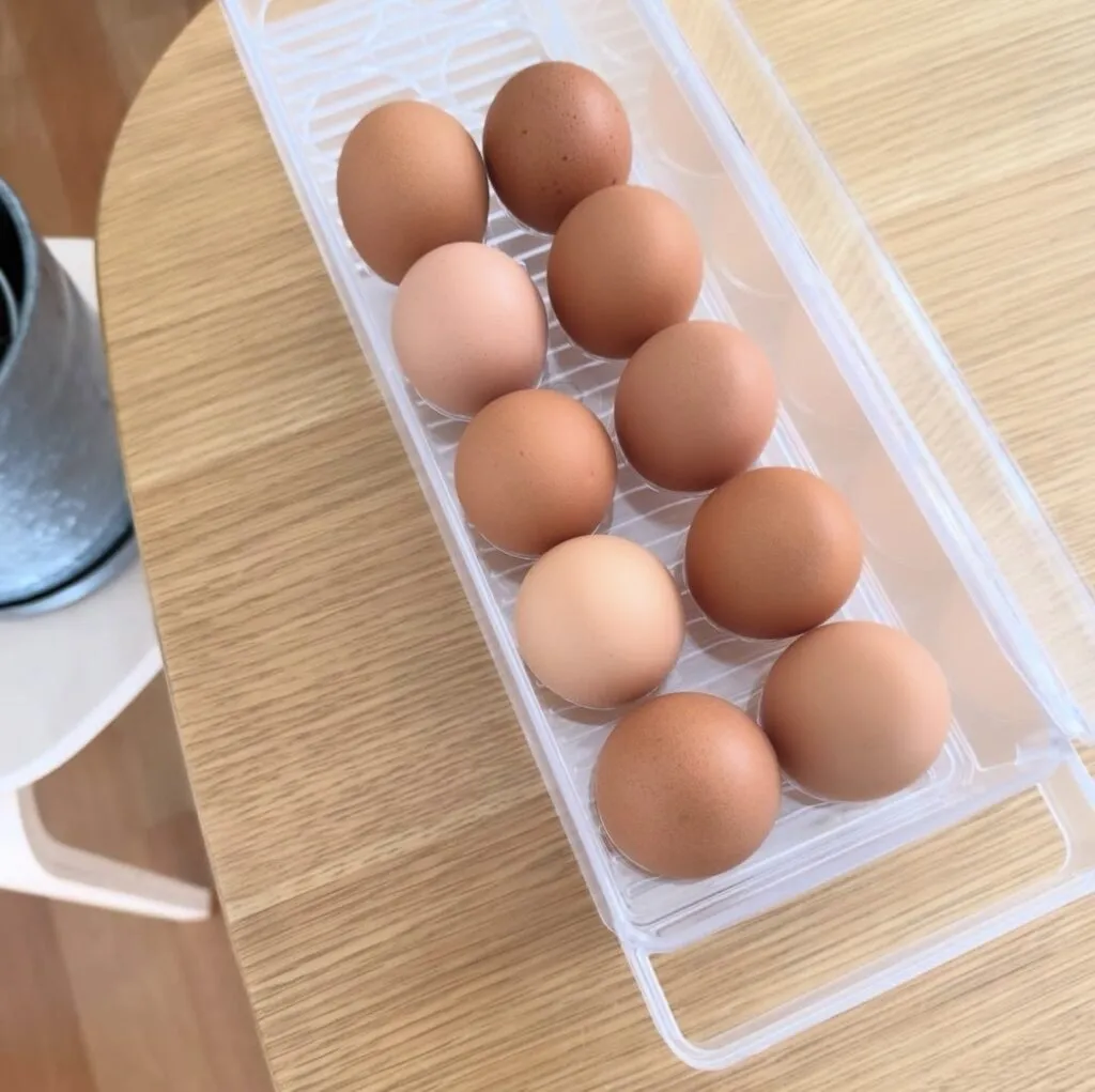 山崎実業「冷蔵庫中卵ケース タワー」使用例