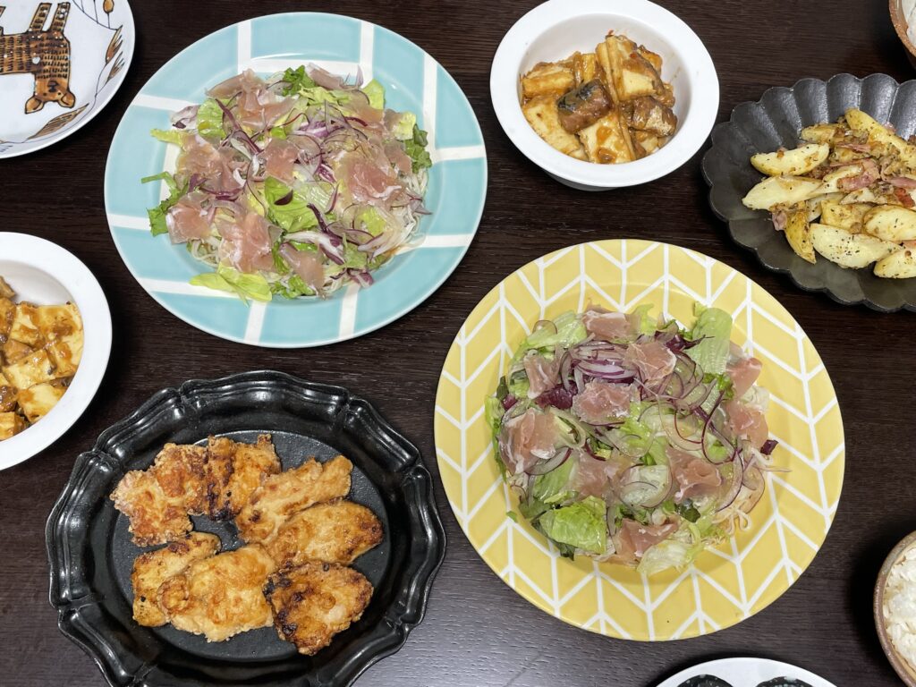 今井亮さんの「エンタ麺」レシピ「どっさりサラダそうめん」を40代主婦が作ってみた写真【その1】