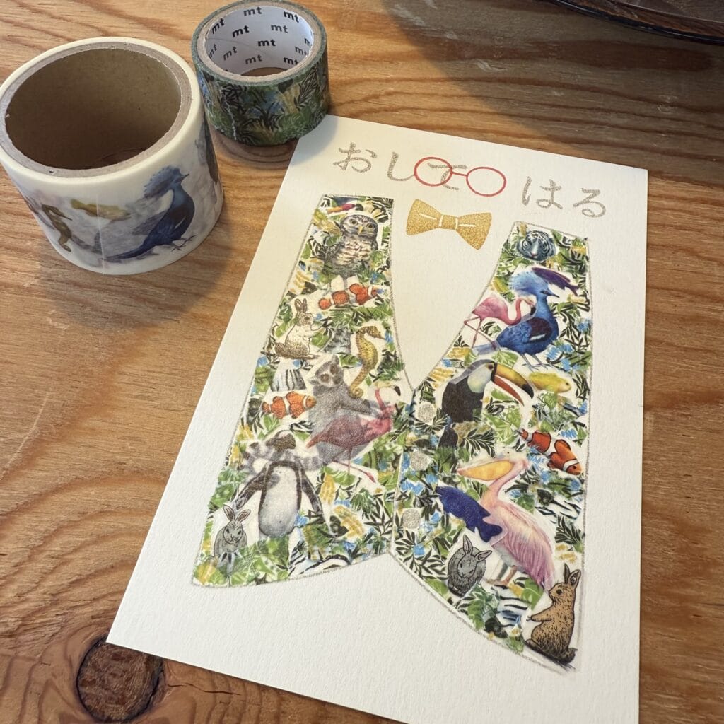 ワークショップ　「おして はる」消しゴムハンコ　マスキングテープ　完成